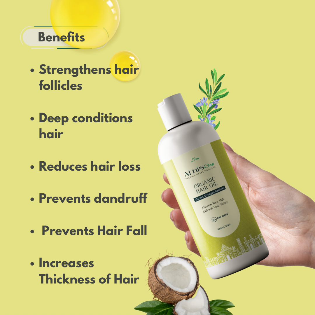 Al Nisa Unscented Organic Hair Oil Enriched With 18 Herbs