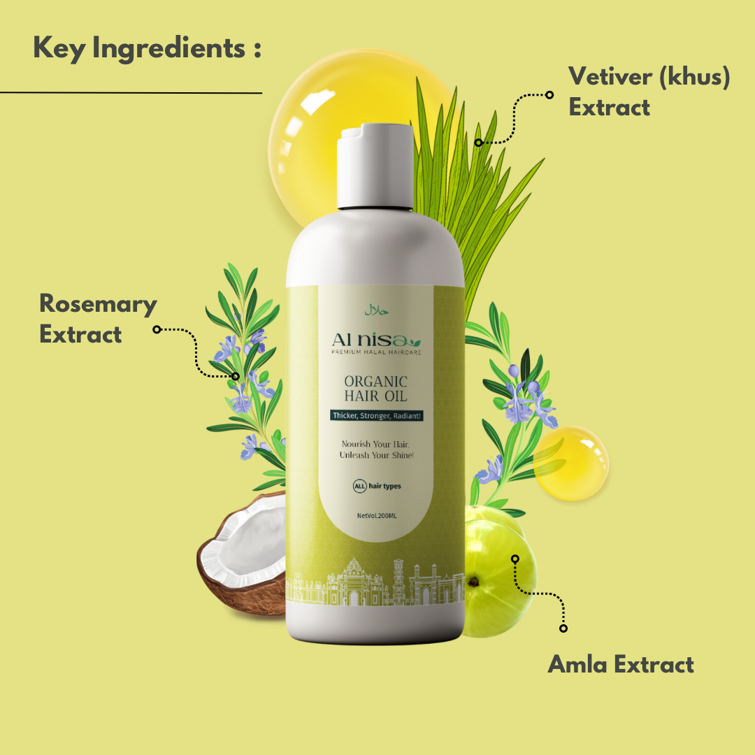 Al Nisa Unscented Organic Hair Oil Enriched With 18 Herbs