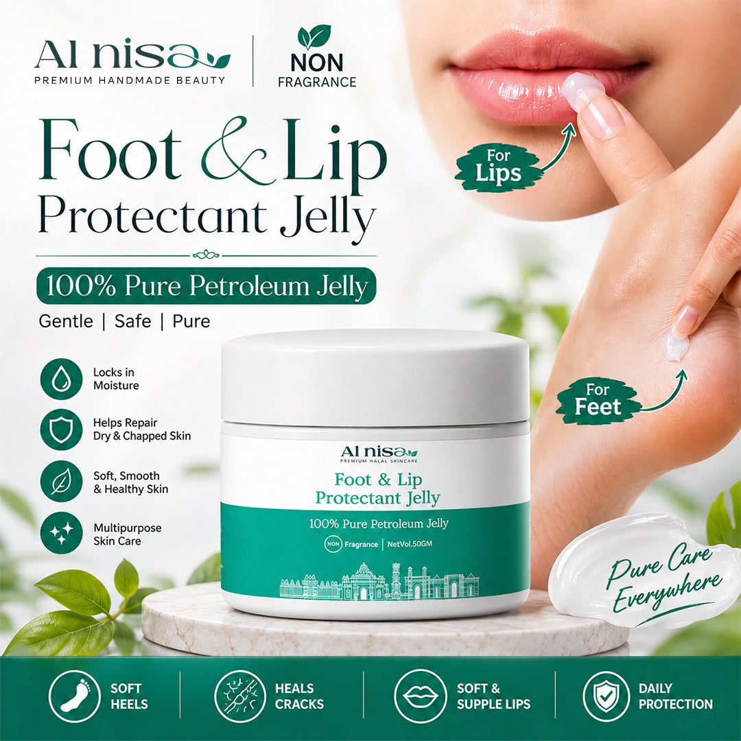 Al Nisa Fragrance Free Foot Lip Protectant Jelly, Pure Petroleum Jelly
