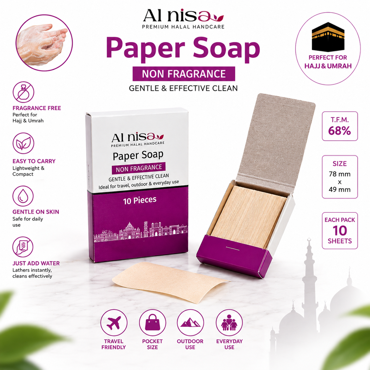 Al Nisa Unscented Hand Paper Strip Everyday Use