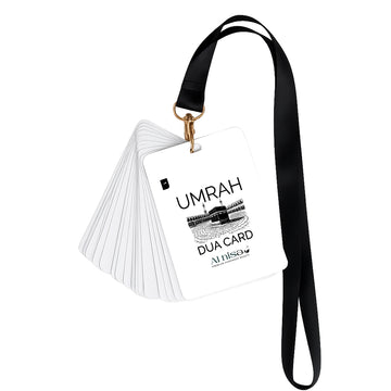 Al Nisa Umrah Dua Cards with Lanyard, Arabic with English Translation
