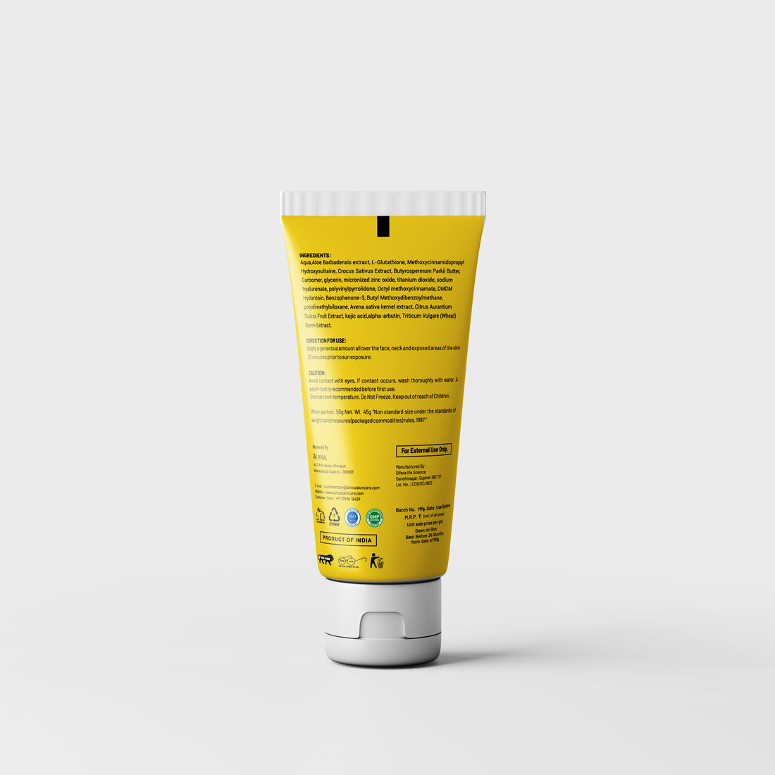 Alnisa Unscented Sweat Free Sunscreen Gel Spf 50+